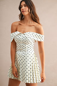 Lyla Polka Dot Mini Dress - Cream