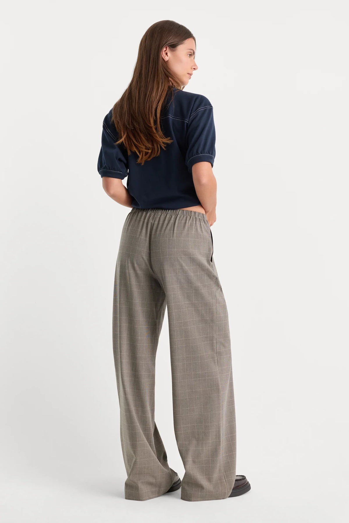 Good American - The Pull On Trouser - Mini Plaid