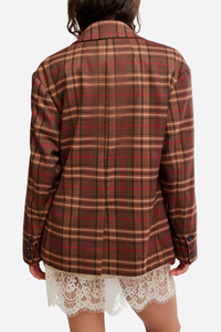 Free People - Dean Double Breasted Blazer - Oliver Brown Plaid
