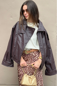 Misti Vegan Leather Jacket - Bordeaux