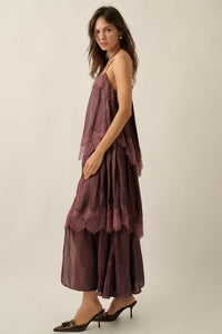Shimmer Chiffon Maxi Slip Dress