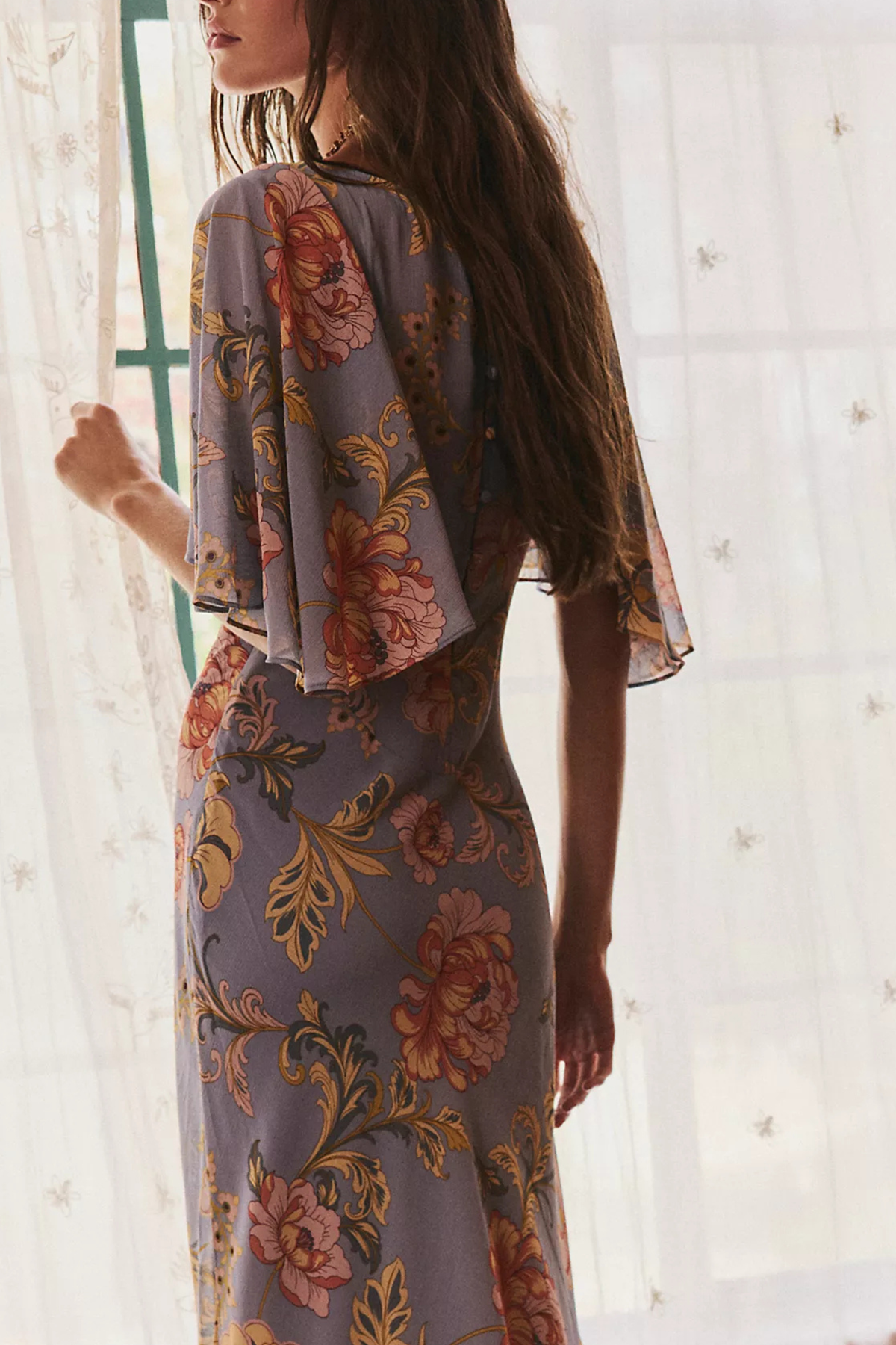 Free People - Swan Song Printed Midi Dress - Tradewinds Combo