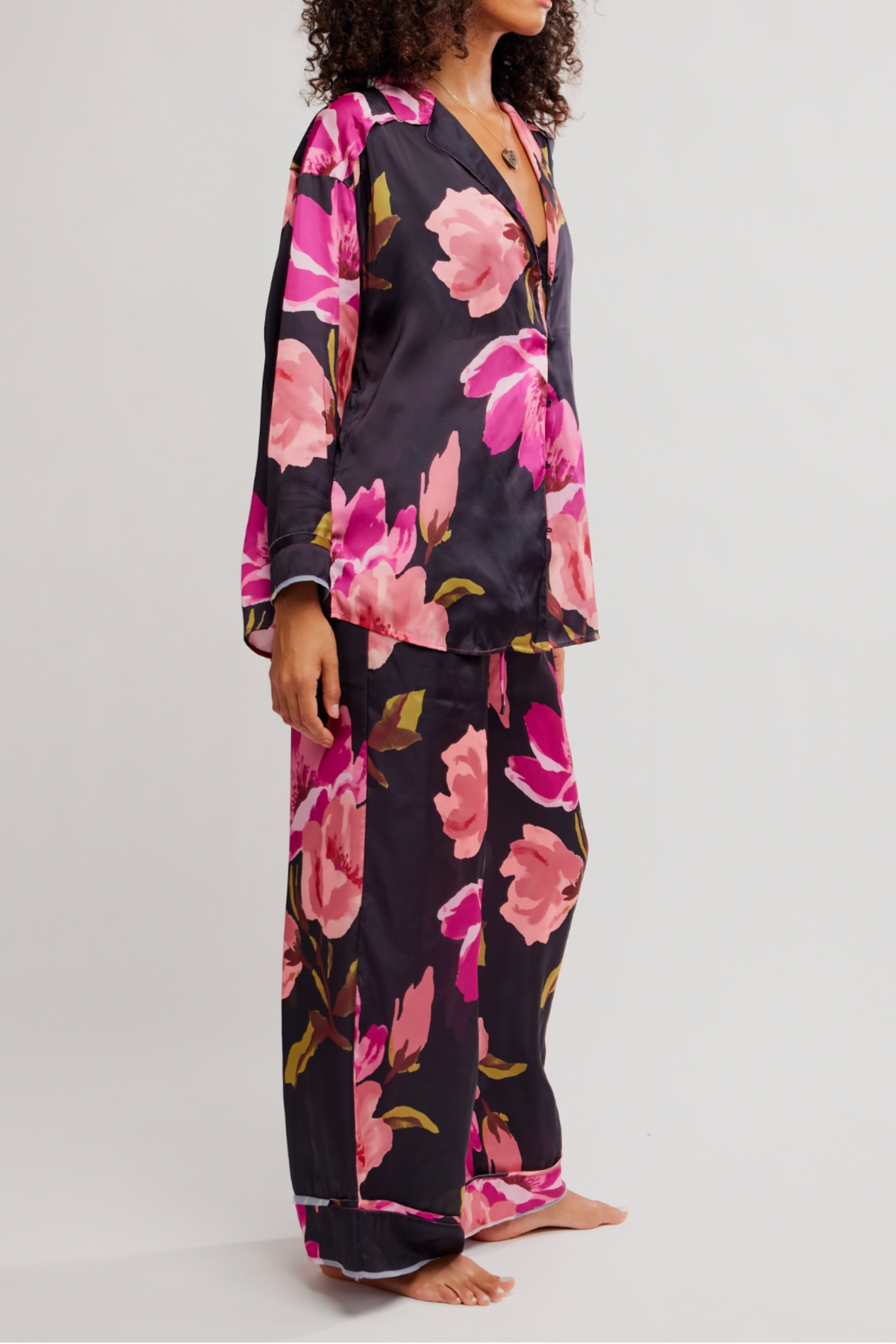 Free People Dreamy Days Pajama Set - Blackend