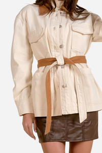 Denim Wrap Jacket - White