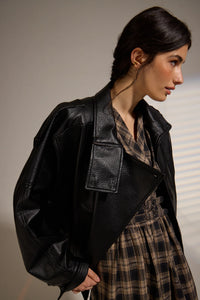 Misti Vegan Leather Jacket - Black