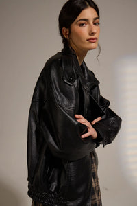 Misti Vegan Leather Jacket - Black