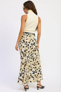 Leopard Belted Maxi Skirt