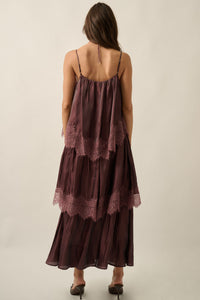 Shimmer Chiffon Maxi Slip Dress