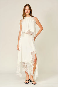 Elegant Lace Midi Skirt