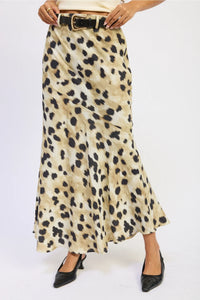 Leopard Belted Maxi Skirt