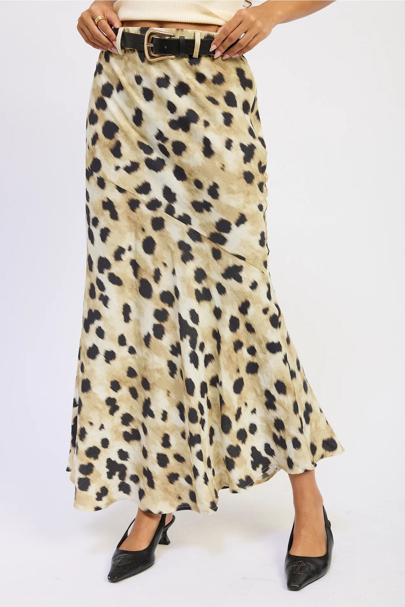 Leopard Belted Maxi Skirt