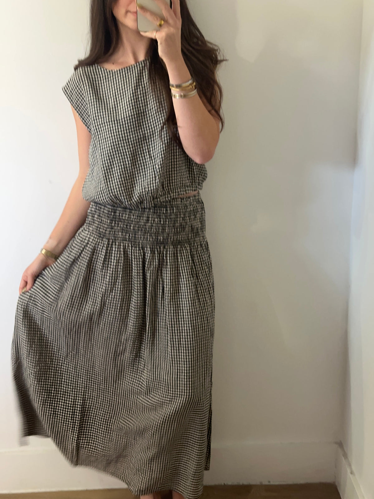 Z Supply Merit Gingham Top - Black