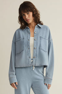 Z Supply All Day Cropped Knit Jacket - Ocean Air Indigo