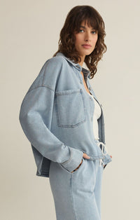 Z Supply All Day Cropped Knit Jacket - Ocean Air Indigo