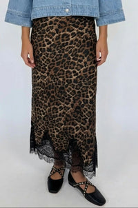 Leopard & Lace Maxi Skirt