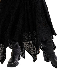 Free People - Bella Lace Mermaid Skirt - Black