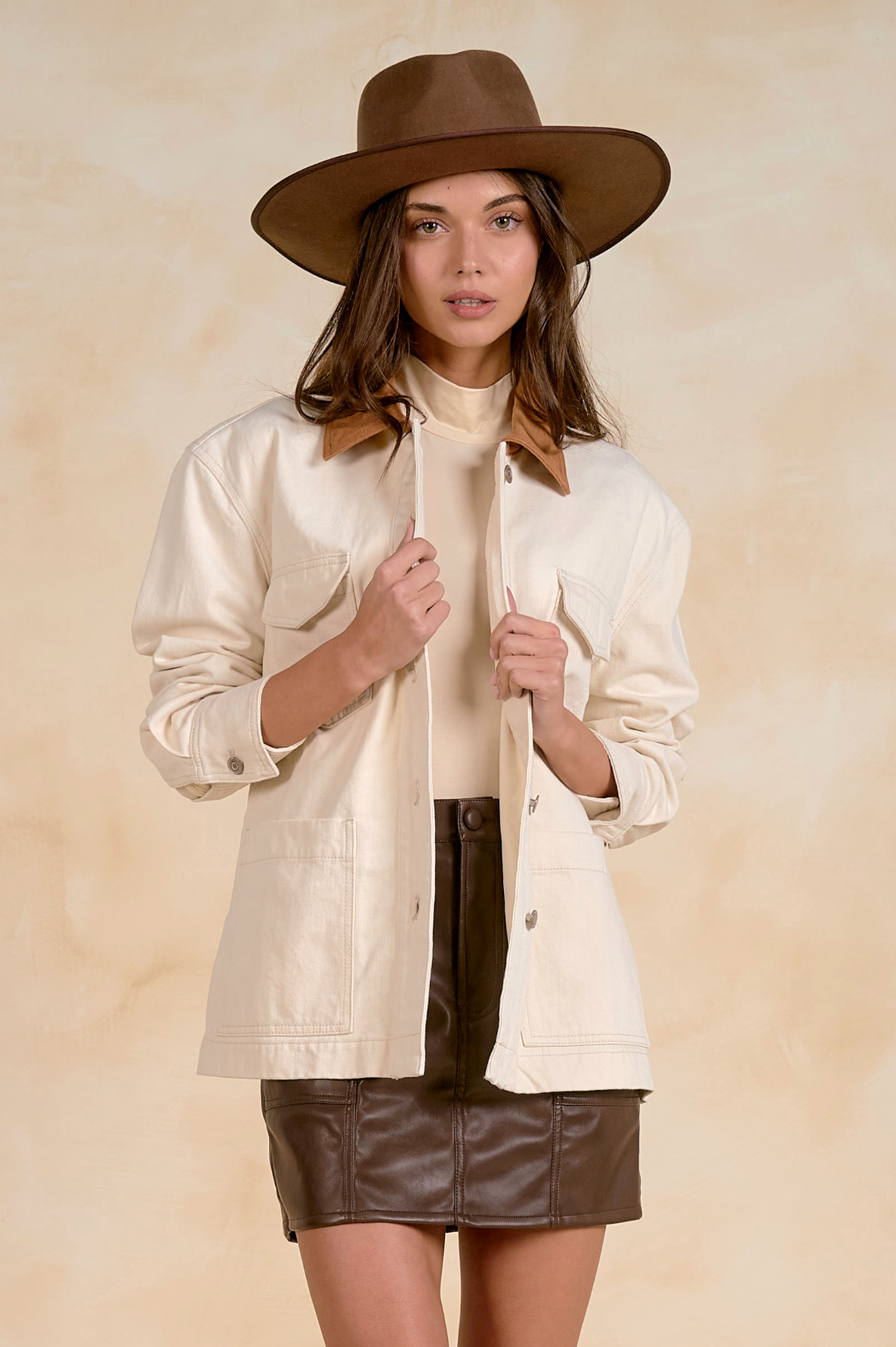 Denim Wrap Jacket - White