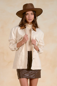 Denim Wrap Jacket - White