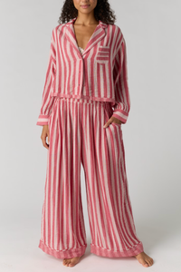 Free People - One And Done PJ Pant - Red Combo