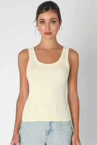 Reversible Ribbed Tank Top - Butter Cream
