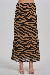 Tiger Print Maxi Skirt