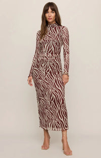 Z Supply - Sevilla Zebra Mesh Midi Dress - Velvet Rogue