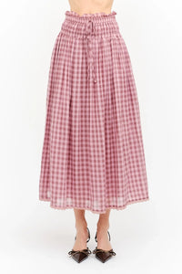Amelie Skirt - Mauve Gingham