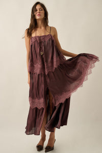 Shimmer Chiffon Maxi Slip Dress