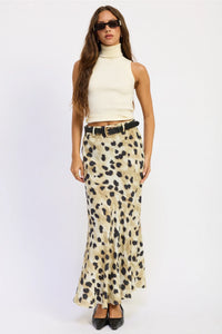 Leopard Belted Maxi Skirt