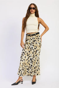 Leopard Belted Maxi Skirt