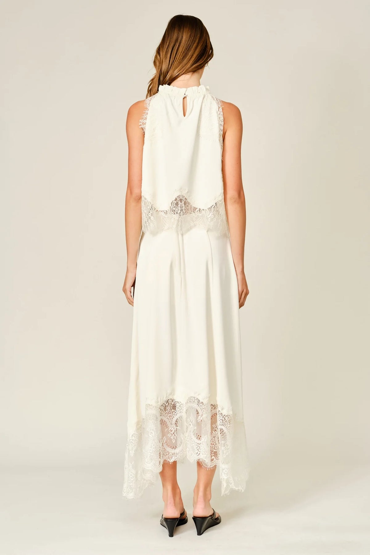 Elegant Lace Midi Skirt