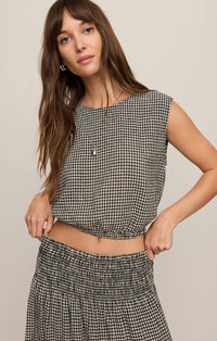 Z Supply Merit Gingham Top - Black